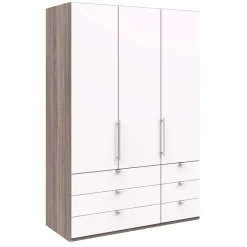 Wohnen Kleiderschränke|Schränke<Schlafzimmer Kombi-Schrank mit sechs Schubladen - Tivierto