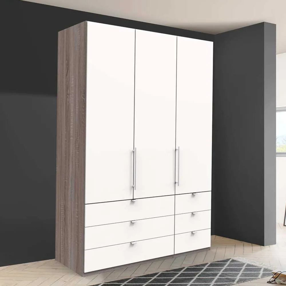 Wohnen Kleiderschränke|Schränke<Schlafzimmer Kombi-Schrank mit sechs Schubladen - Tivierto