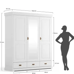 Wohnen Schränke<Schlafzimmer Kombischrank in Weiß - Presto