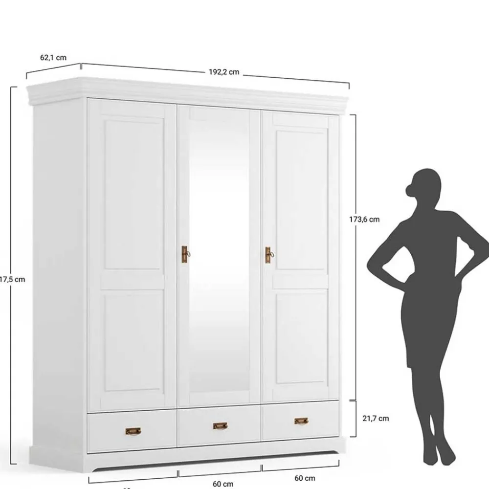 Wohnen Schränke<Schlafzimmer Kombischrank in Weiß - Presto
