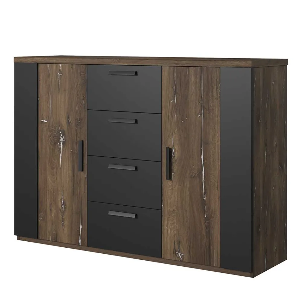 Wohnen Sideboards<Schlafzimmer Kommode in Eiche Dunkel Dekor - Rose