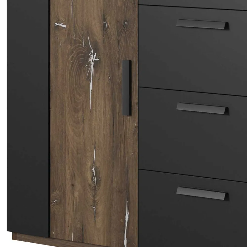 Wohnen Sideboards<Schlafzimmer Kommode in Eiche Dunkel Dekor - Rose