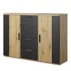 Wohnen Sideboards<Schlafzimmer Kommode in Wildeiche NB & Schwarz - Potsdam