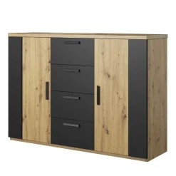 Wohnen Sideboards<Schlafzimmer Kommode in Wildeiche NB & Schwarz - Potsdam
