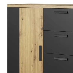 Wohnen Sideboards<Schlafzimmer Kommode in Wildeiche NB & Schwarz - Potsdam