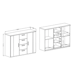 Wohnen Sideboards<Schlafzimmer Kommode in Wildeiche NB & Schwarz - Potsdam