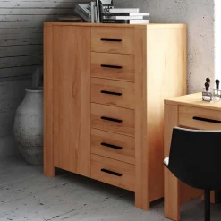 Wohnen Highboards<Schlafzimmer Kommode Mosniak mit Tür und Schubladen
