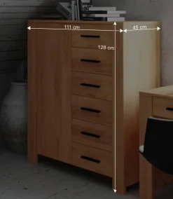 Wohnen Highboards<Schlafzimmer Kommode Mosniak mit Tür und Schubladen