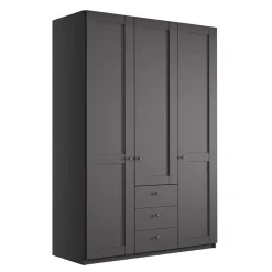 Wohnen Kleiderschränke|Schränke<Schlafzimmer Schrank in Dunkelgrau - Mataram
