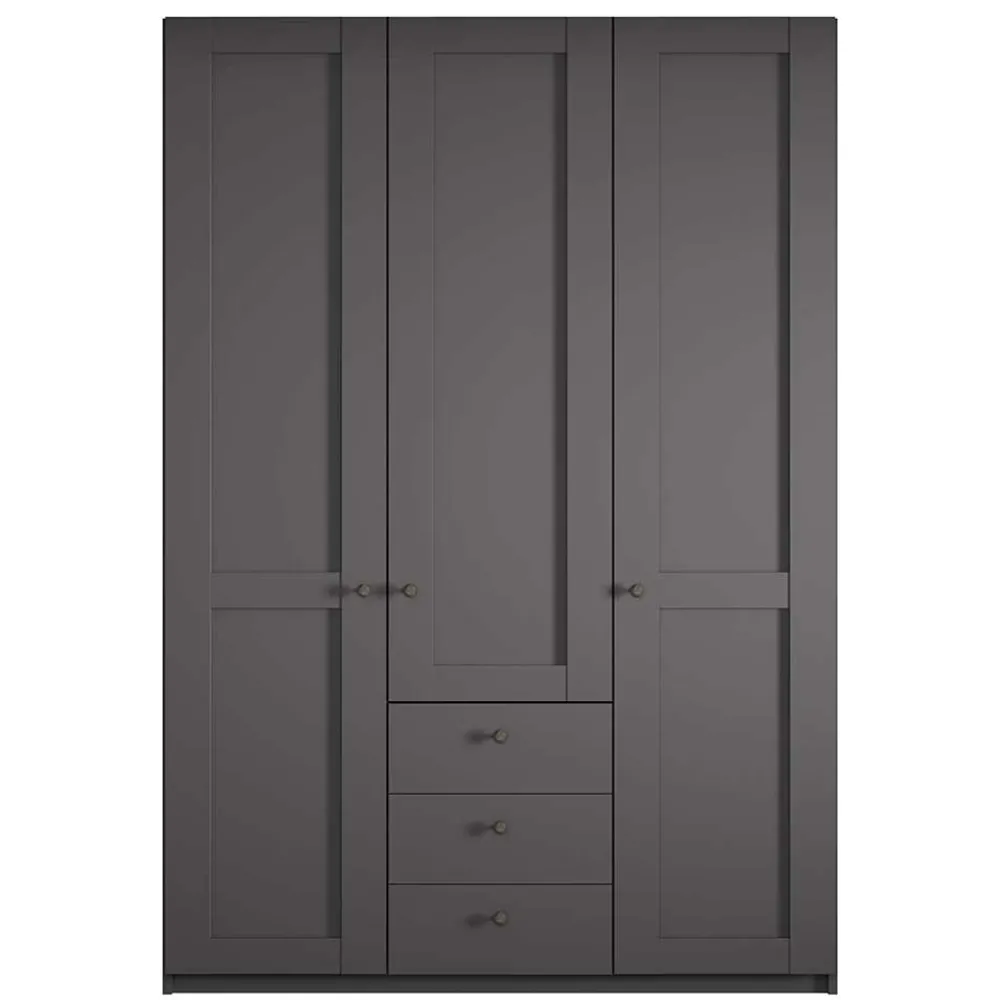 Wohnen Kleiderschränke|Schränke<Schlafzimmer Schrank in Dunkelgrau - Mataram