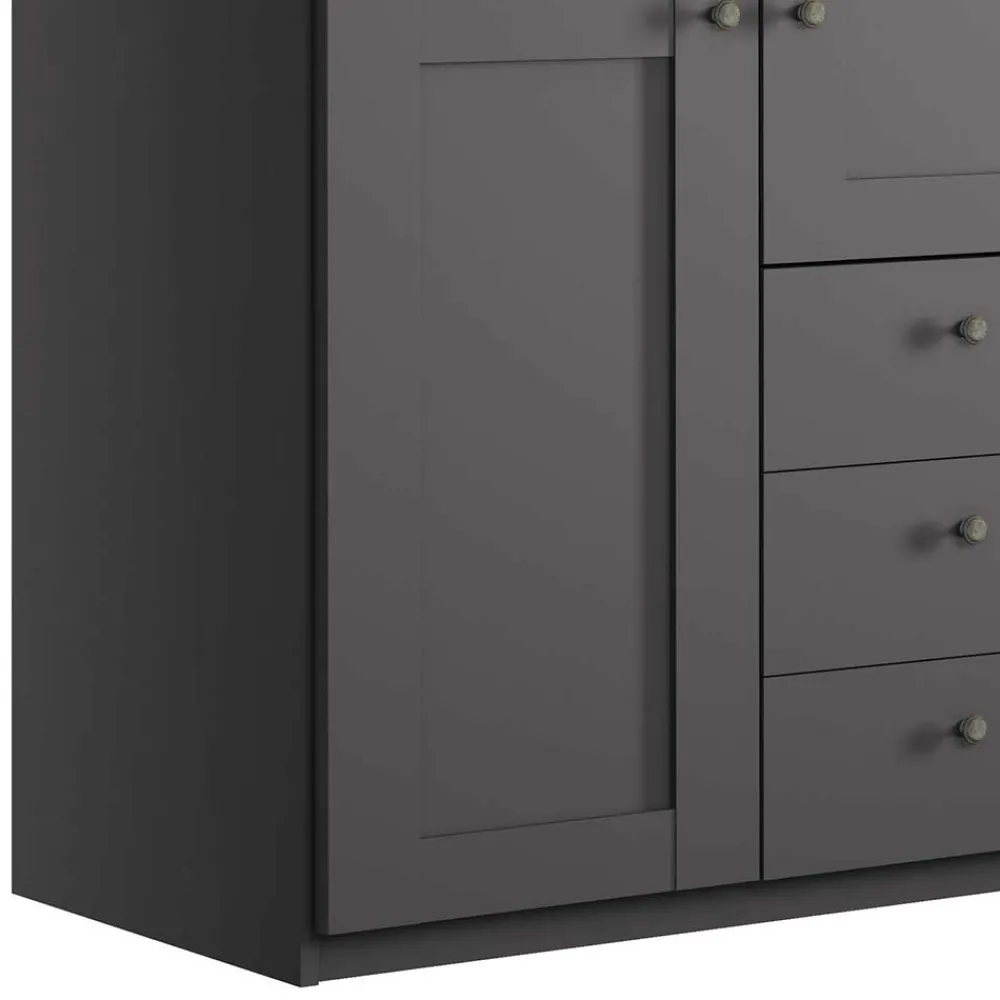 Wohnen Kleiderschränke|Schränke<Schlafzimmer Schrank in Dunkelgrau - Mataram