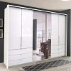 Wohnen Kleiderschränke|Schränke<Schlafzimmer Schrank mit Falttüren in Weiß - Dolienca