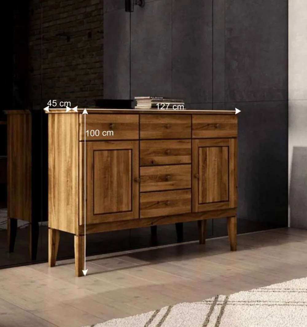 Wohnen Sideboards<Schlafzimmer Sideboard Masdamos aus Wildeiche Massivholz