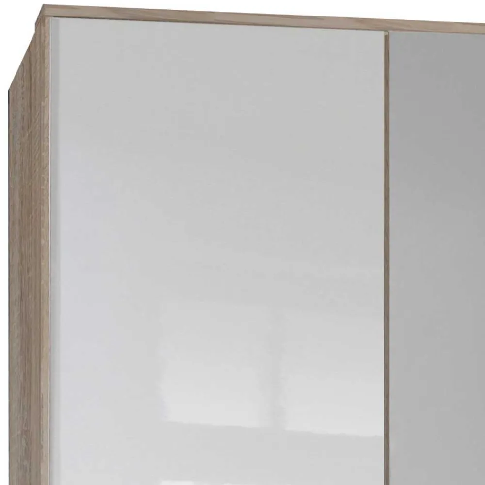 Wohnen Schränke<Schlafzimmer-Kleiderschrank in Weiß HG & Eiche sägerau - Grands