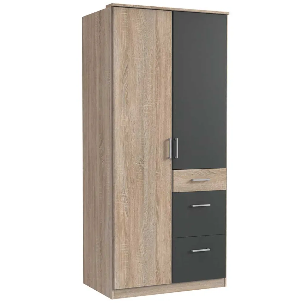 Wohnen Schränke|Kleiderschränke<Schlafzimmerkleiderschrank im Holz Look - Danah