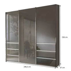 Wohnen Kleiderschränke<Schlafzimmerschrank in Braun Glasfront - Cudossy