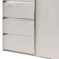 Wohnen Kleiderschränke|Schränke<Schlafzimmerschrank in Champagner Glasfront 165 cm - Dustins