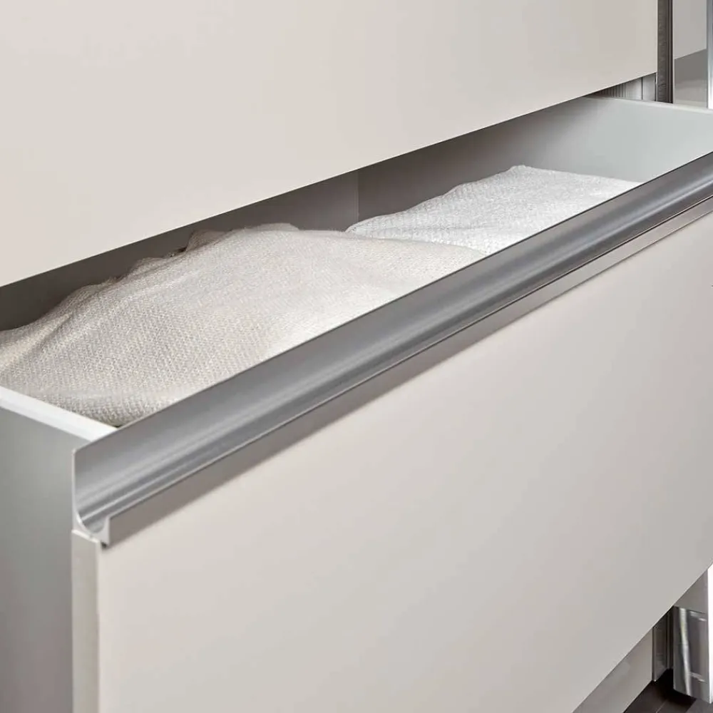 Wohnen Kleiderschränke|Schränke<Schlafzimmerschrank in Champagner Glasfront 165 cm - Dustins