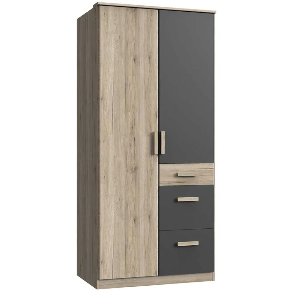 Wohnen Schränke<Schlafzimmerschrank in Dekor Eiche San Remo - Jilamenda