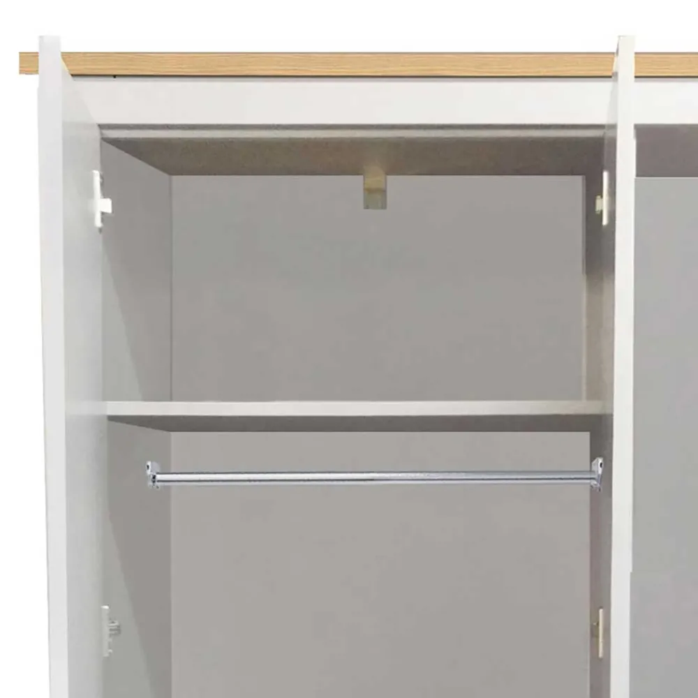 Wohnen Kleiderschränke|Schränke<Schlafzimmerschrank in Grau & Eichefarben - Poliesti