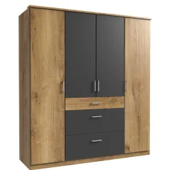 Wohnen Kleiderschränke<Schlafzimmerschrank in Plankeneiche Dekor - Leviza