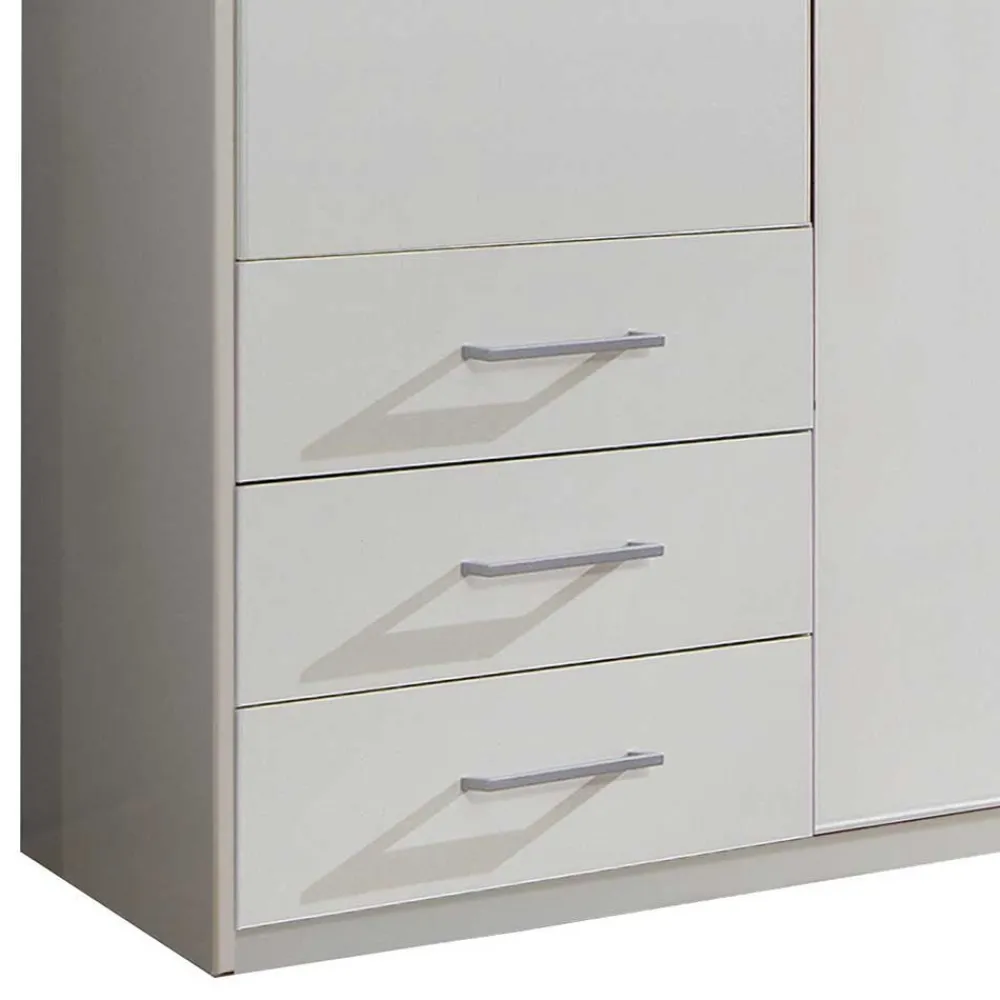 Wohnen Kleiderschränke<Schlafzimmerschrank in Weiß 225 cm breit - Clewono