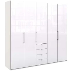 Wohnen Kleiderschränke<Schlafzimmer-Schrank in Weiß Glasfront - Dolienca