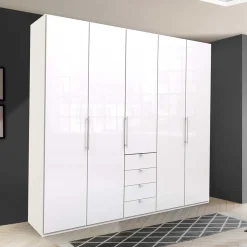 Wohnen Kleiderschränke<Schlafzimmer-Schrank in Weiß Glasfront - Dolienca