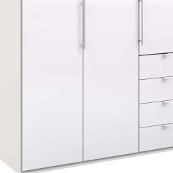 Wohnen Kleiderschränke<Schlafzimmer-Schrank in Weiß Glasfront - Dolienca