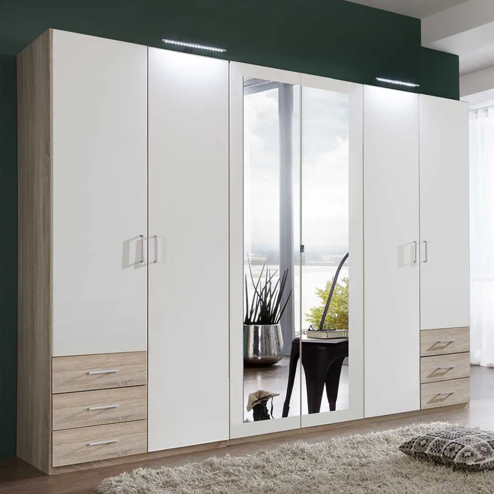 Wohnen Kleiderschränke<Schlafzimmerschrank mit 6 Türen und Schubladen - Classima