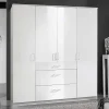 Wohnen Kleiderschränke<Schlafzimmerschrank mit Hochglanzfront in Weiß - Venture
