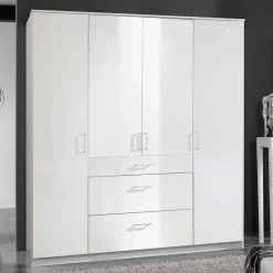 Wohnen Kleiderschränke<Schlafzimmerschrank mit Hochglanzfront in Weiß - Venture