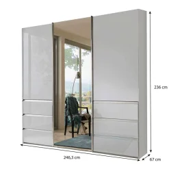 Wohnen Kleiderschränke|Schränke<Schlafzimmerschrank mit Parsol Spiegeltür - Babaco