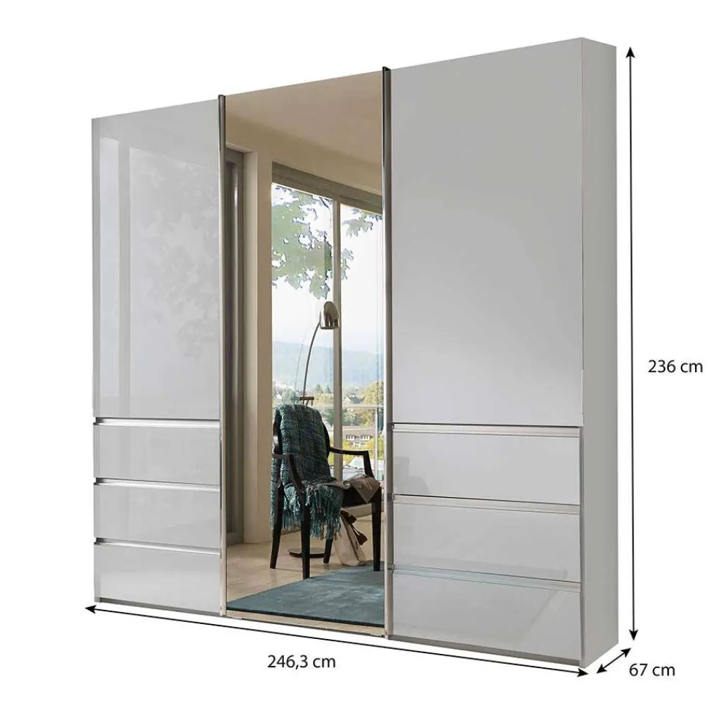 Wohnen Kleiderschränke|Schränke<Schlafzimmerschrank mit Parsol Spiegeltür - Babaco