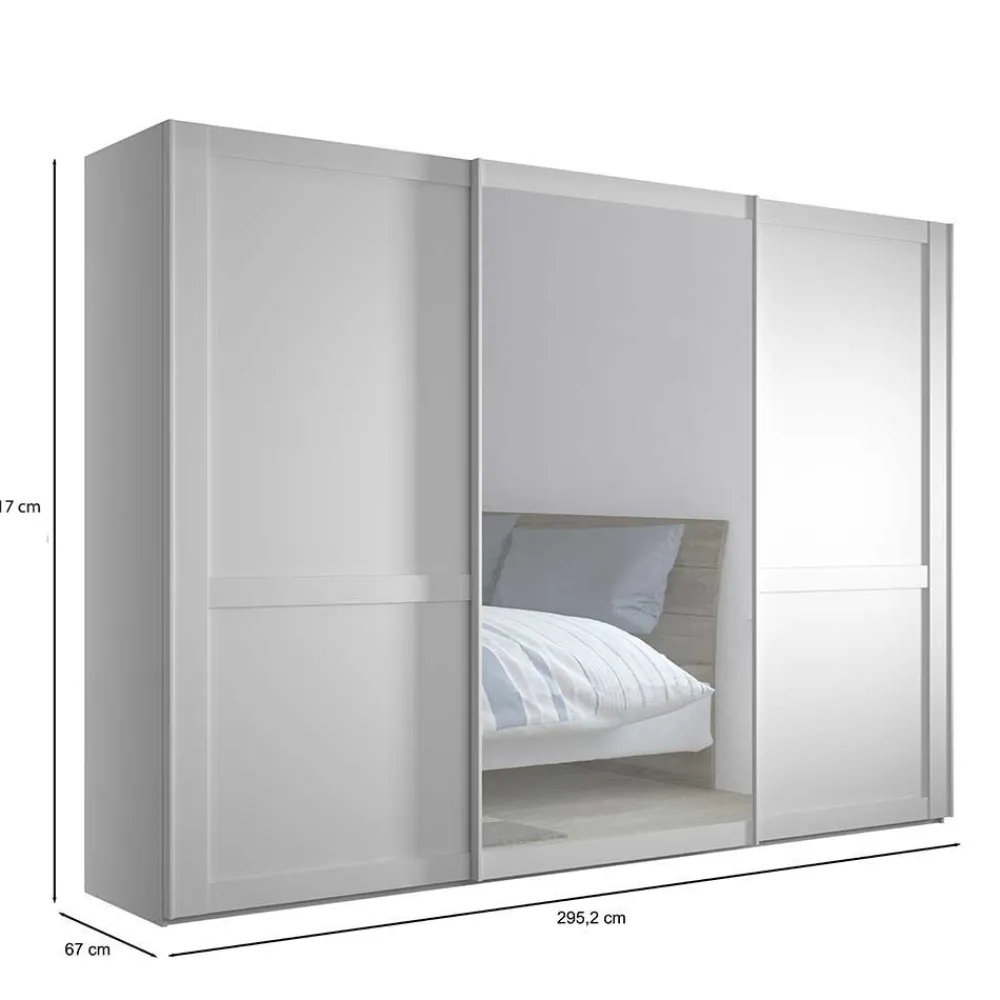 Wohnen Kleiderschränke<Schlafzimmerschrank mit Schwebetüren in Weiß - Flinn