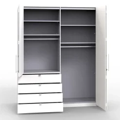 Wohnen Kleiderschränke|Schränke<Schlafzimmerschrank mit vier Schubladen Soft Close - Vaclyn