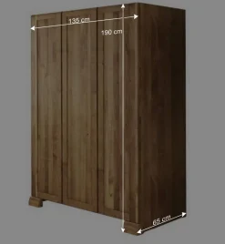 Wohnen Kleiderschränke<Schlafzimmerschrank Vaskov aus Wildeiche Massivholz