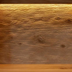 Wohnen Vitrinen<Schmale Massivholz Vitrine mit LED Beleuchtung - Eribella
