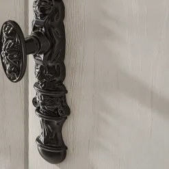 Wohnen Vitrinen<Schmales Highboard 1-türig Nedita in Weiß & Pinie Shabby Dekor