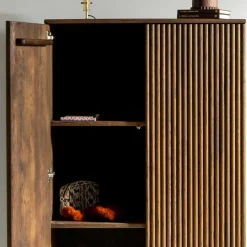 Wohnen Vitrinen<Schrank aus Eiche geschliffen in Wenge - Gimy