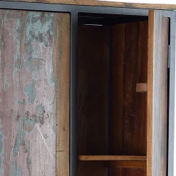Wohnen Vitrinen<Schrank aus Recyclingholz mit Lackresten - Miriam