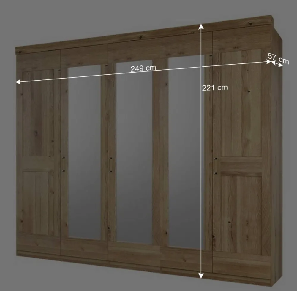 Wohnen Schränke<Schrank fürs Schlafzimmer 5-türig - 3 Spiegel - Zamron