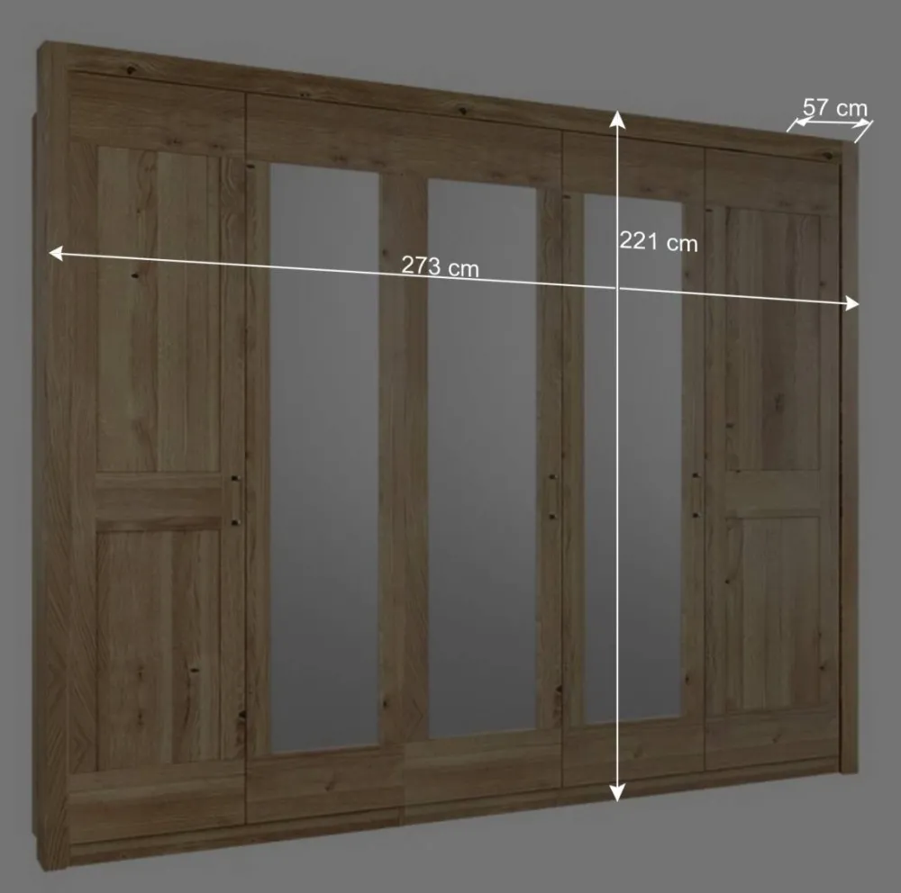 Wohnen Schränke<Schrank fürs Schlafzimmer 5-türig - 3 Spiegel - Zamron