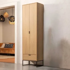 Wohnen Vitrinen<Schrank in Eiche Natur Dekor - Ariadelco