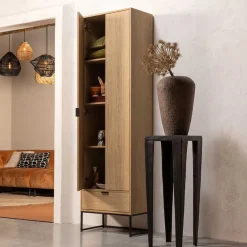 Wohnen Vitrinen<Schrank in Eiche Natur Dekor - Ariadelco