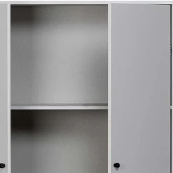 Wohnen Vitrinen<Schrank in Hellgrau und Schwarz - Aturin