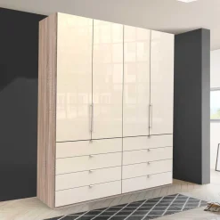 Wohnen Kleiderschränke|Schränke<Schrank mit acht Schubladen & zwei Falttüren - Rativian