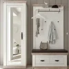 Wohnen Garderoben<Schrank mit Spiegeltür & Garderobe - Nedita (dreiteilig)