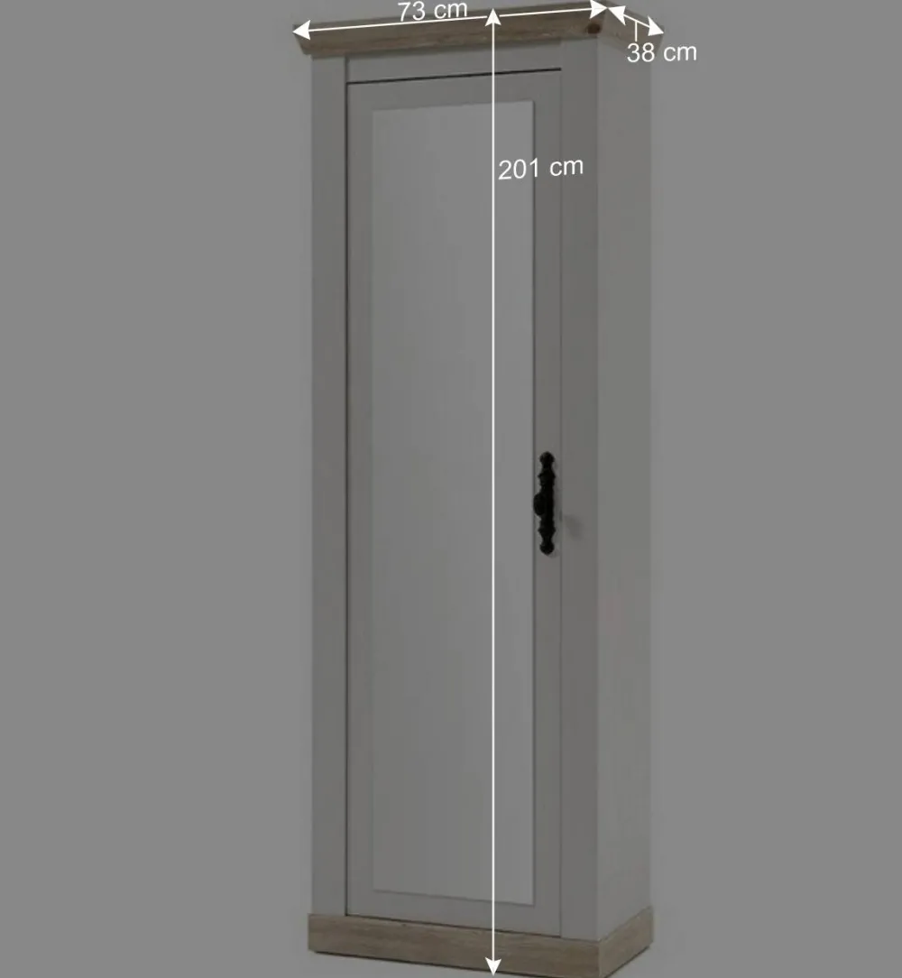 Wohnen Garderoben<Schrank mit Spiegeltür & Garderobe - Nedita (dreiteilig)