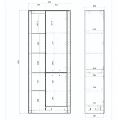 Wohnen Vitrinen<Schrank mit zwei Türen - Adejano